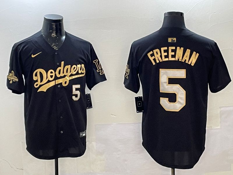 Men Los Angeles Dodgers #5 Freeman Black Gold Game 2025 Nike MLB Jersey style 02256->new york yankees->MLB Jersey
